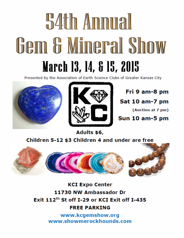 Flyer giving information about the gem show