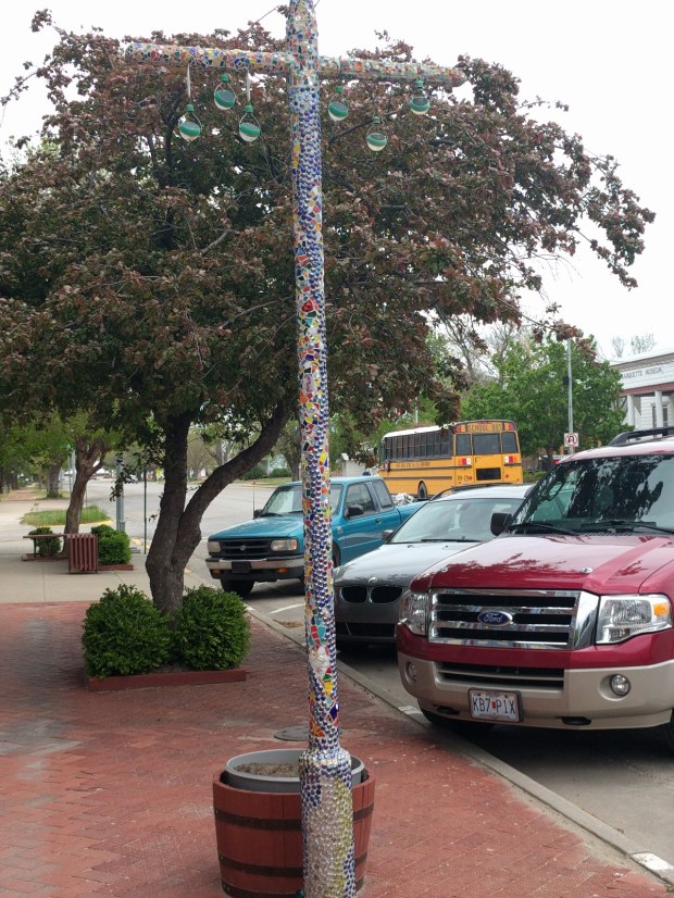 Decorated telephone pole Marquette KS