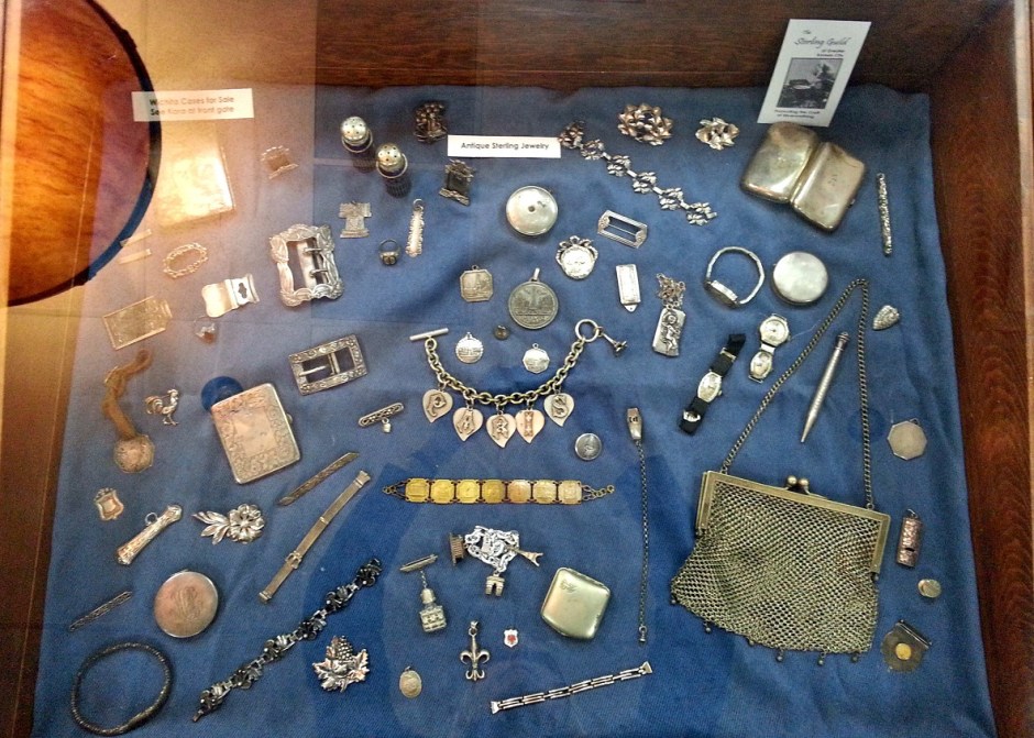 Case full of handmade silver jewelry