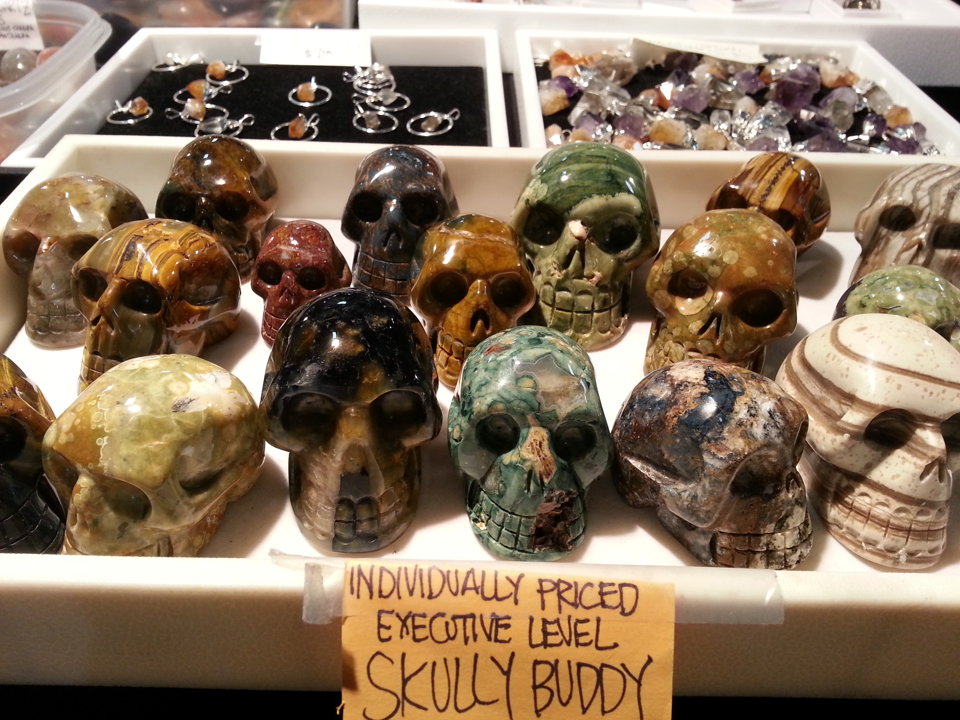 carved mineral skulls