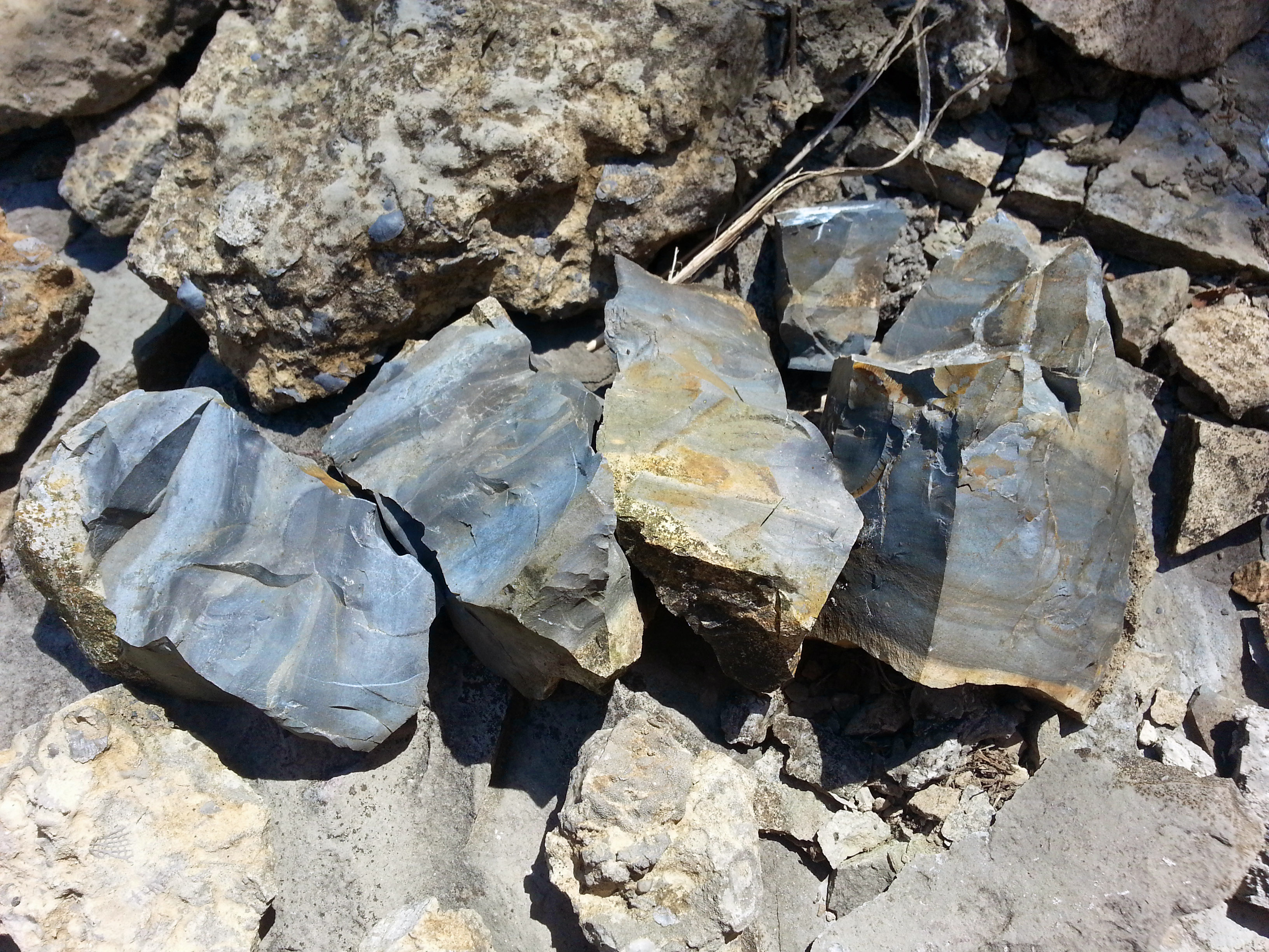 blue shale rocks in a row from kansas city mo